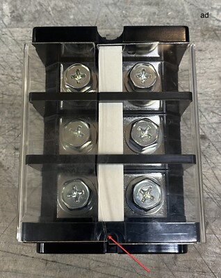 Kasuga TC100 600V Terminal Block, 38mm2 - NOTE Removable Plastic Cover is Broken