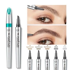 Micro Blading Tattoo Eyebrow 3D Liquid Ink Pen Waterproof 4 Fork Pencil Brow