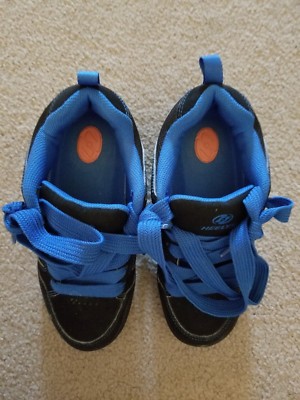 Youth Heelys Black Blue Style 7921 Lace Up 3 Grinding Rollerblading Shoes