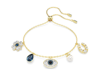 SSKHE Bracciale con quadrifoglio a 4 foglie da donna fortunata, set di 2 braccialetti in acciaio placcato oro 18 carati, gioielli con trifoglio, matrimoni, compleanni, feste e regali fortunati per la