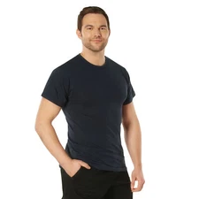 Rothco Solid Color T-Shirt with Cotton / Polyester Blend - Navy Blue - Size - XL