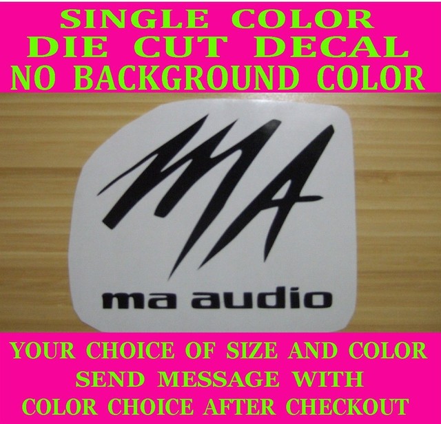 MA Audio Car Stereo Vinyl Decal car truck window laptop mirror sticker