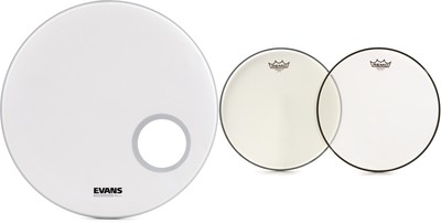 Evans BD22RGCW + Remo PP-1090-BA- Value Bundle