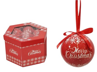 14er Set rote Weihnachtskugeln Baumschmuck Durchmesser 8 cm