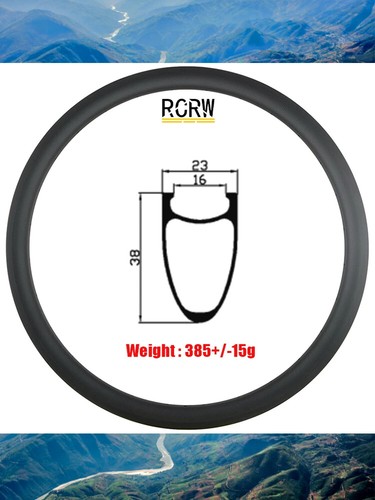 700C 38*23mm Road Bike Carbon Rim Basalt V Brake Clincher 12K Twill 16-36 Holes - Picture 7 of 12