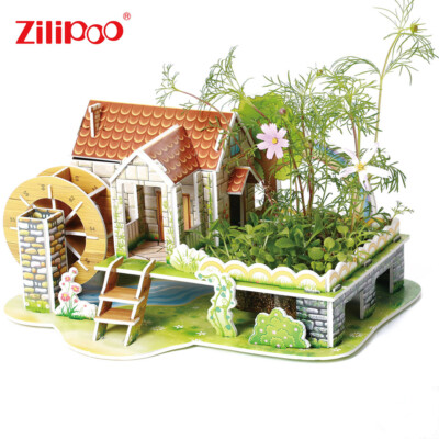 Zilipoo 3D Botanic Puzzle and Mini Garden, Education Toy, Rainbow