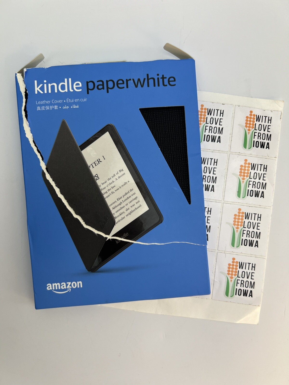 Kindle Paperwhite 11th Gen 2021 Black Leather Cover Brand New-image