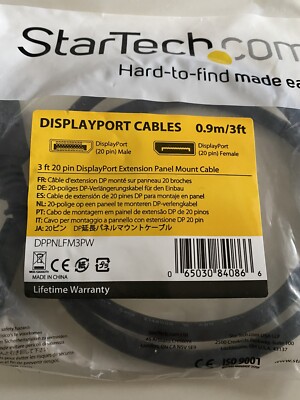 Startech Displayport Kabel 0,9m/3ft 20pin Stecker-Buchse