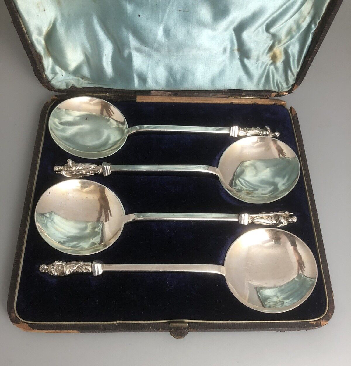 Victorian Boxed Silver Plated EPNS Apostle Spoons By Martin Hall