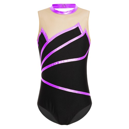 Kids Girl's Rompers Striped Dance Leotards One Piece Bodysuit Performance Tank - Picture 54 of 62
