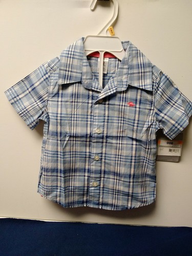Carters Boys 2 Piece Short Set Blue Shirt Orange Shorts Size 12 Months (602) - Picture 2 of 10