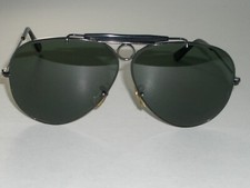 1960's VINTAGE B L RAY BAN G15 CRYSTAL BLACK CHROME SHOOTING AVIATOR SUNGLASSES