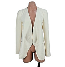 Women's White House Black Market Ivory Drape-Front Blazer Jacket Sz 4 WHBM