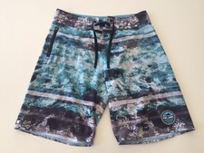 Pelagic Argonaut Board Shorts Swim Trunks Turquoise/Gray/Black Camo Youth 18-20