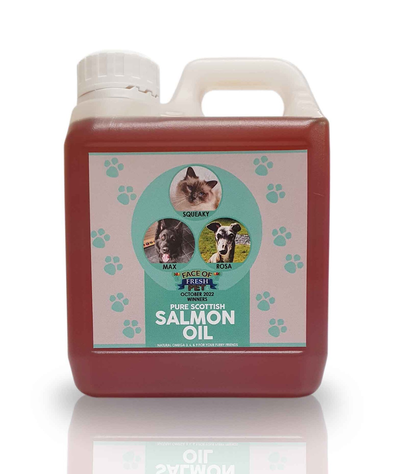 Pure Salmon Oil 100% 1 Litre Jerry Dogs Cats Ferrets Omega 3 6 and 9 Fresh Pet®