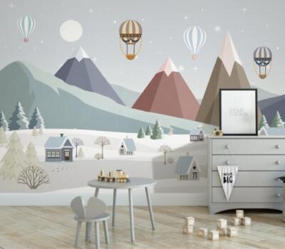 3D Warm Blue Houses E3813 Wallpaper Mural Paper Wall Print Indoor Murals CA Erin
