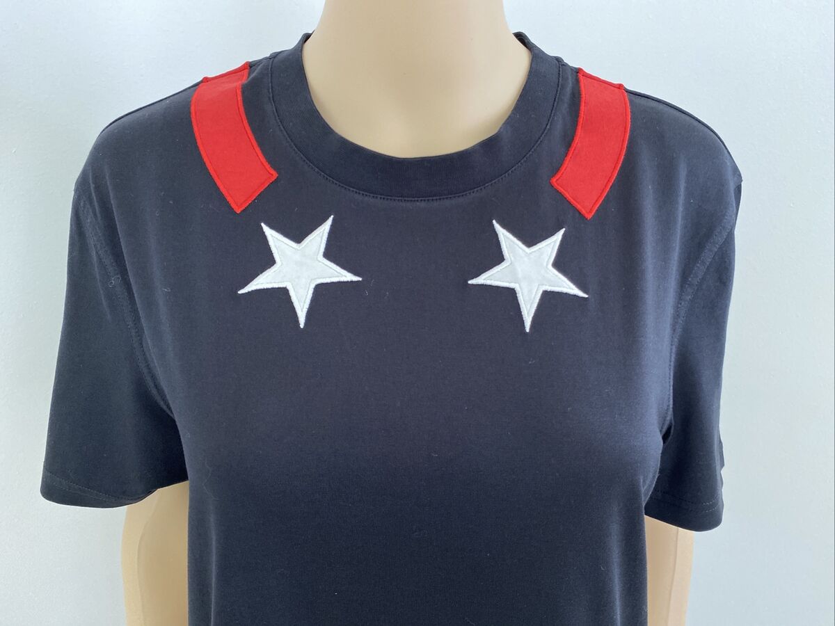 Givenchy M Black / Red Star T Shirt Short Sleeve Cotton Crew Givenchy M Black / Red Star T Shirt Short Sleeve Cotton Crew