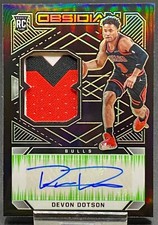 2020-21 PANINI OBSIDIAN ROOKIE AUTO PATCH DEVON DOTSON BULLS SERIAL #ED 16/25