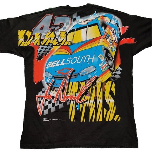 T-shirt nuova 1998 Nascar vintage Joe Nemechek 42 stampa all over media M pls leggi - Foto 2 di 7