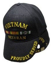 Vietnam War Veteran Proudly Served Embroidered Hat Black Ball Cap EE 0512