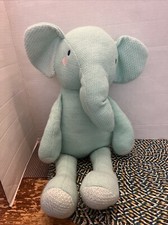 Large 21" Cloud Island Mint Green Knit Elephant Plush Stuffed Toy Pillow Buddy