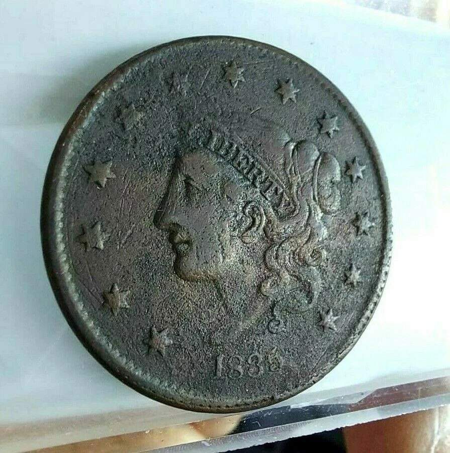 1835 Head of 1836 Small 8 Small Stars Coronet Head Large Cent, Obv XF, Rev AU - Image 2 of 4