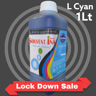 Light CYAN Eco Solvent Ink Compatible for Roland Mimaki Agfa SOLJET Printer 1Lt.