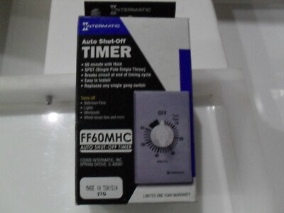 Intermatic FF60MHC Auto shut-Off timer SPST Silver