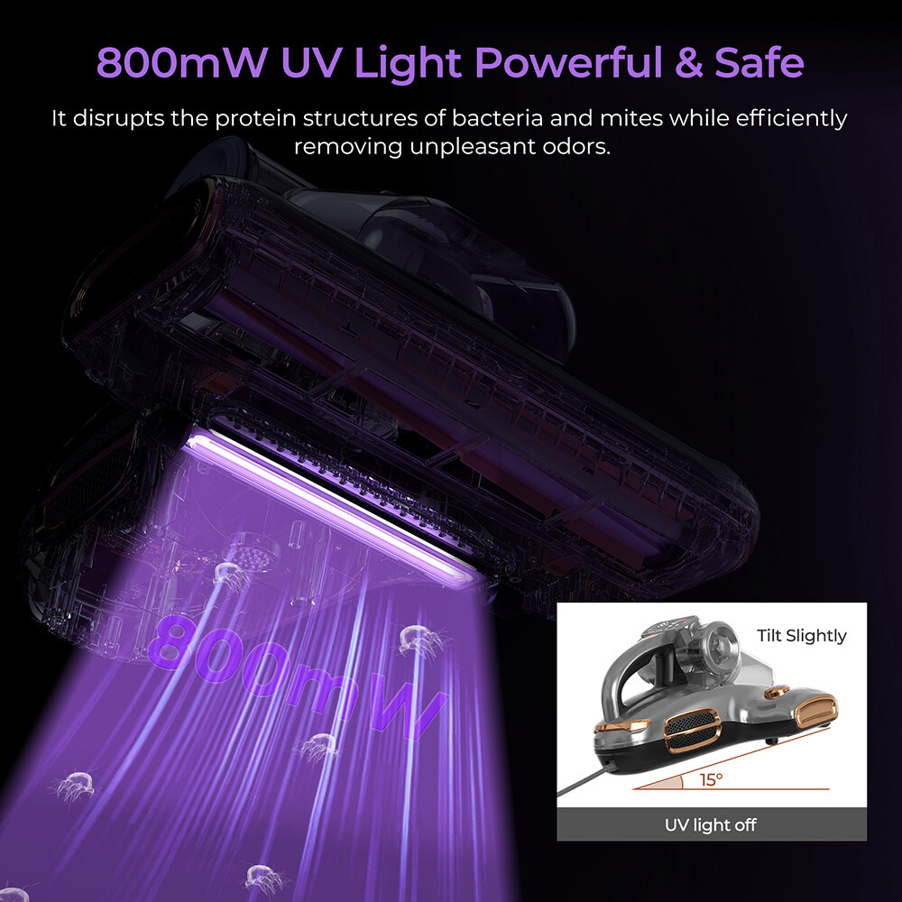 JIGOO T600 700W 15KPa Anti-Mite Vacuum Cleaner UV LED Display Aroma Diffusion