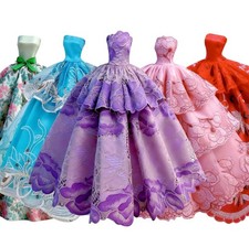 5Pcs Handmade Clothes Dress for Doll Wedding Party Dresses Gown Outfit Costum...