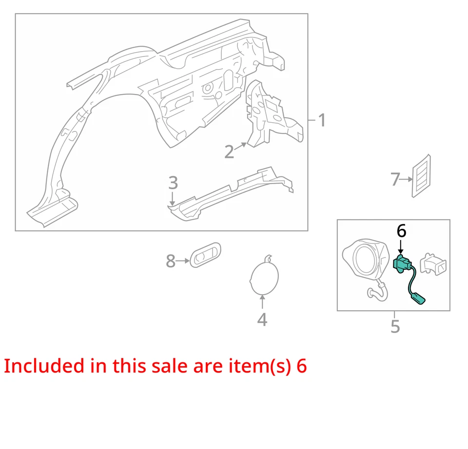 Actuador de puerta de combustible para coche urbano Lincoln 2003-2011 6W1Z5428610A - nuevo OEM Foto 3 de 4
