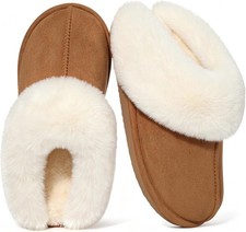 Fuzzy House Slippers for Women Comfortable Memory Foam Warm Shoes Fluffy Winter