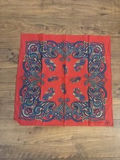 VINTAGE Bandana Cotton Paisley Handkerchief USA Red Multicolor Crafted Pride