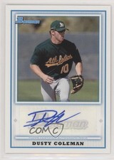 2010 Bowman Retail Prospect Auto Dusty Coleman #BPA-DC Auto 1s6
