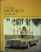 1975 Dodge Monaco Special Royal Brougham Specifications Brochure Canada Original 1975 Dodge Monaco Special Royal Brougham Specifications Brochure Canada Original