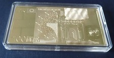100 € XXL Gigantyczne sztabki 100 euro / 110 gramów miedzi pozłacane w kapsułce