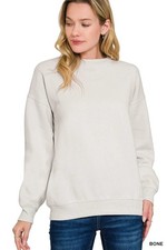Zenana Fleece Crewneck Long Sleeve Womens Sweatshirt