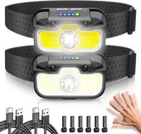 Stirnlampe LED Wiederaufladbar 2000 Lumen 14 Modi IPX5 Wasserdicht 2 StüCk