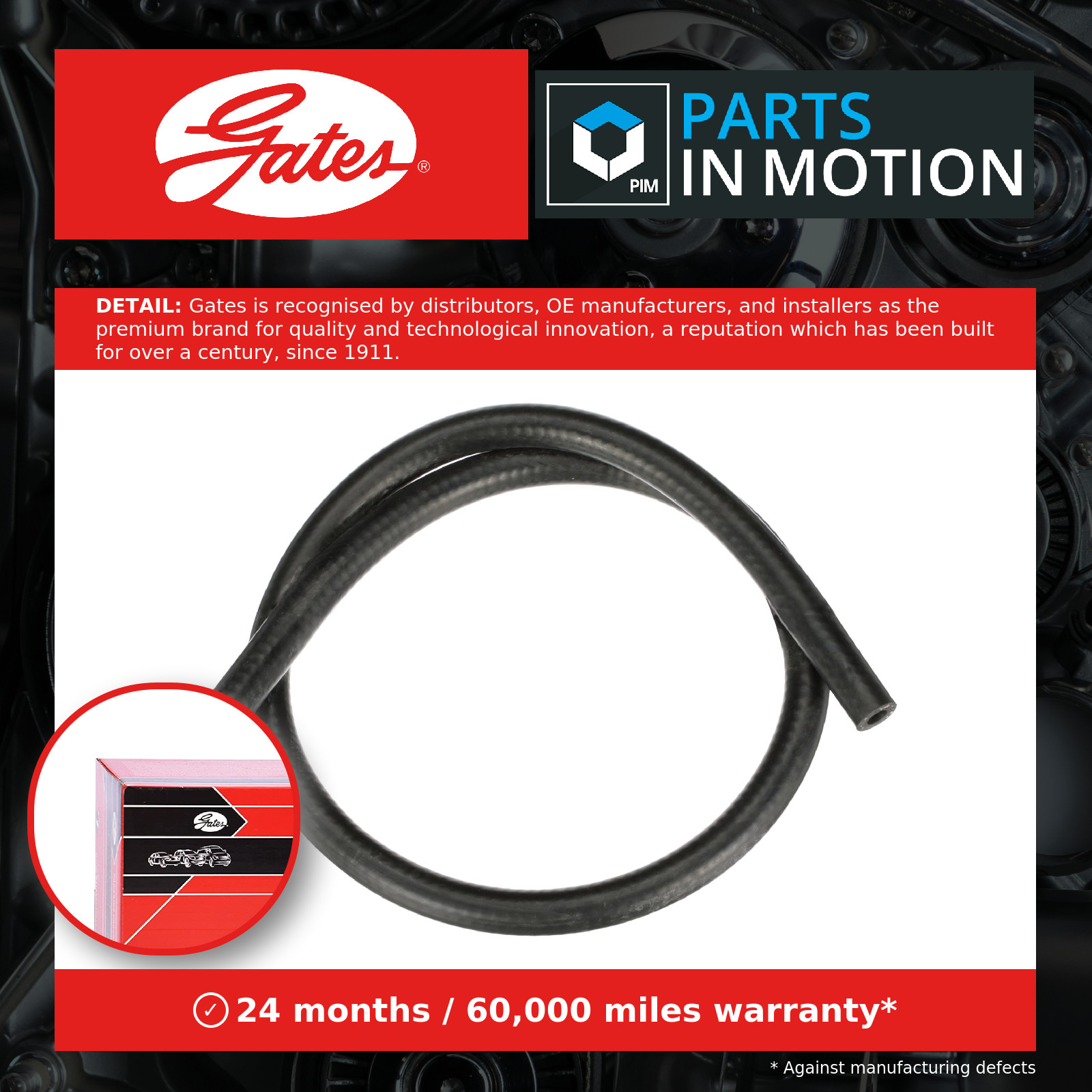 Crankcase Ventilation Hose 827mm Pipe Length Fits Porsche 911 GATES EMH644 - Image 4