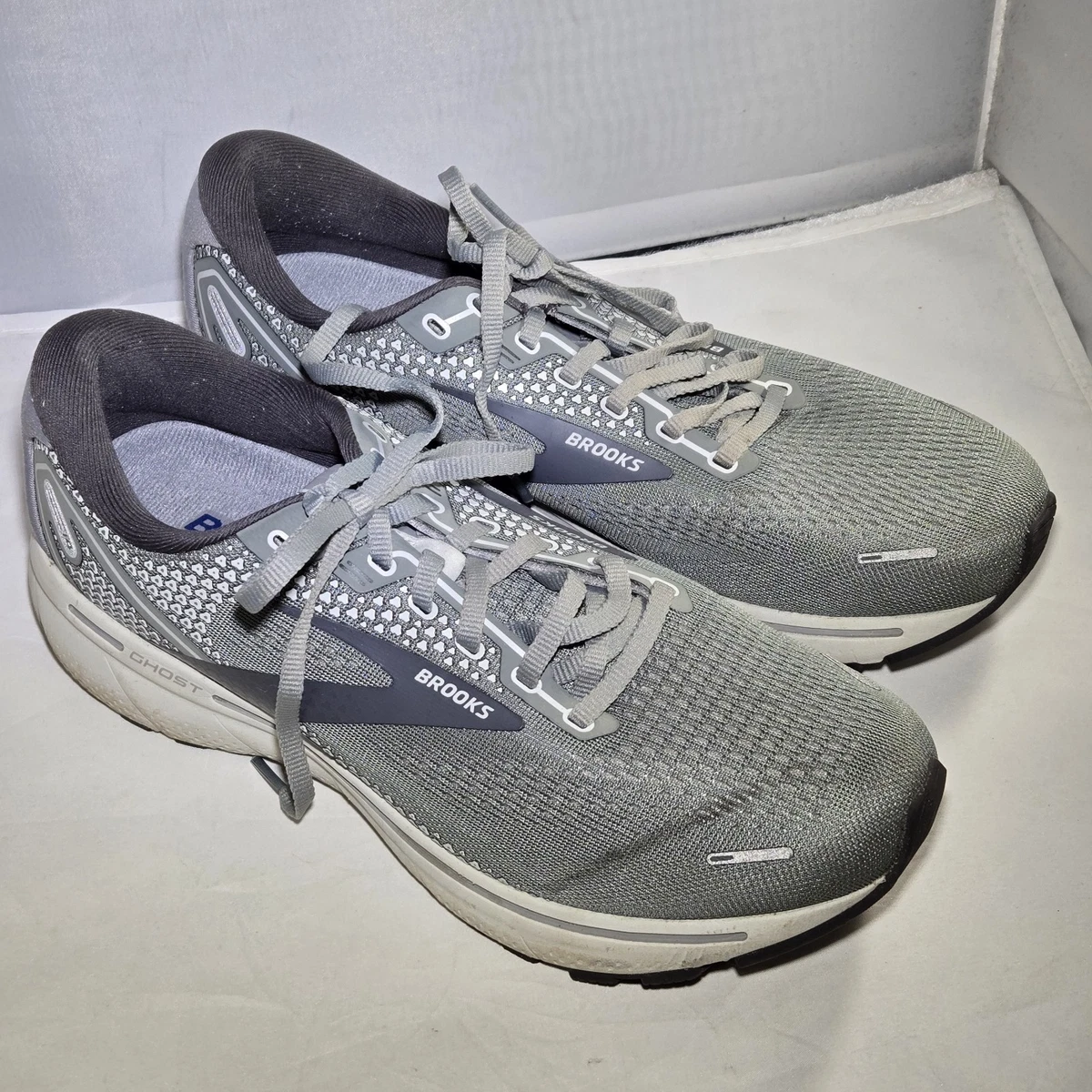 Mens Brooks Ghost 14 Gray Athletic Running Comfort Sneakers Shoes Size 10 EE GUC Men main image 4