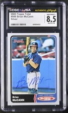 Brian McCann Signed 2003 Topps Total Rookie Card #986 Braves CGC 8.5 JSA 10 Auto