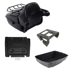 King Trunk Backrest Pad Solo Mount Rack Plate Fit For Harley Road Glide 14-2025