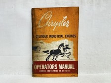 1960 Chrysler 6 Cyl Industrial Engines 30 31 32 33 Original Operators Manual 1960 Chrysler 6 Cyl Industrial Engines 30 31 32 33 Original Operators Manual