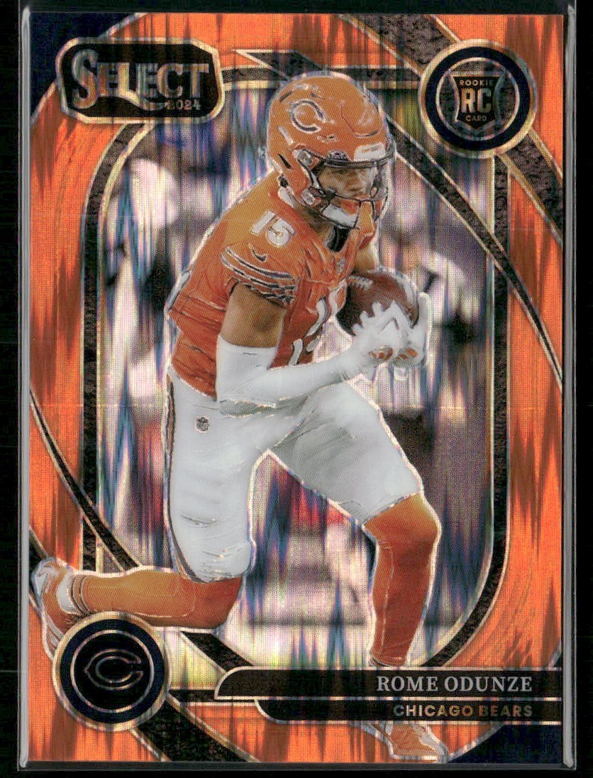 2024 Panini Select - Club Level Rome Odunze #236 Orange Shock Prizm /399 (RC)