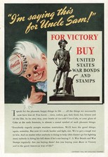 1943 Coca Cola: I'm Saying This For Uncle Sam Vintage Print Ad