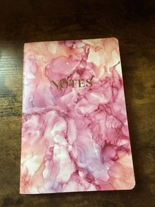 Pink Marbled "NOTES" Notebook - Modern Style Journal/Notepad, Pink