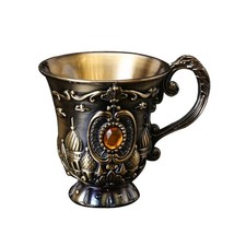 Metal Goblet With Artistic Detailing Elegant Antique Drinking Cup For Cocktails
