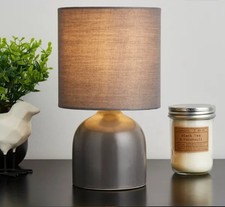 Image of New Ceramic Table Lamp With A Traditional Fabric Light Shade In 8 Colors.