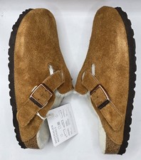 Birkenstock Boston Shearling Leather Suede Mink Color Narrow