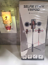 Selfie Stick Tripod Bluetooth 4.0, 170cm Telescopic, 360 Rotate, LED Black